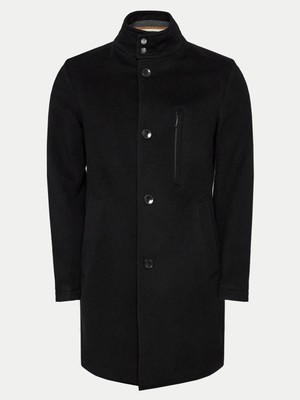 Boss Erkek Marka Logolu Düğmeli Gömlek Yaka Uzun Kollu Siyah Mont 50525764-001