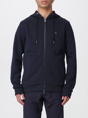 Boss Erkek Kapüşonlu Fermuar Kapamalı Cepli Uzun Kol Lacivert1 Sweatshirt 50520303-406