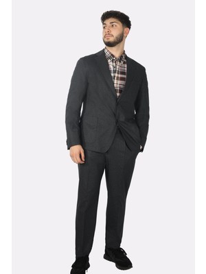 Boss Erkek Kruvaze Yaka Uzun Kollu Vatkalı Siyah Takım Elbise 50521663-001