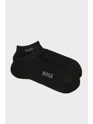 Boss Erkek 2'li Paket Düşük Bilekli Bambu Karışımlı Siyah Çorap 50538188-001