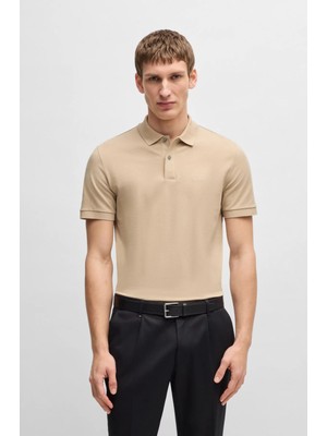 Boss Erkek Polo Yaka Regular Fit Pamuklu Kısa Kollu Bej Polo Yaka T-Shirt 50468362-275
