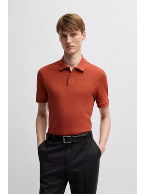 Boss Erkek Polo Yaka Regular Fit Pamuklu Kısa Kollu Turuncu Polo Yaka T-Shirt 50468362-806