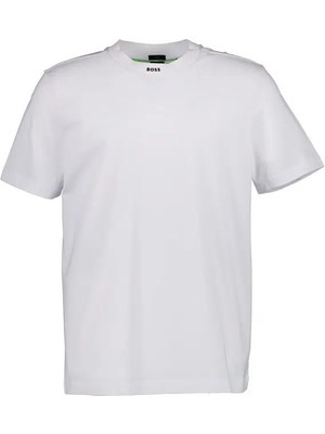 Erkek Boss Yazılı Kısa Kollu Bisiklet Yaka Beyaz T-Shirt 50537836-100