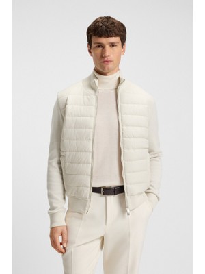 Boss Erkek Normal Kalıp Dik Yaka Kapitone Desenli Dolgulu Ekru Ceket 50549991-131