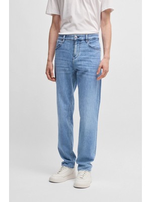 Boss Erkek Regular Fit Normal Bel Süper Yumuşak Streç Denim Mavi Jeans 50537422-439