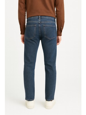 Erkek Lacivert Jeans Kot Pantolon
