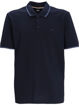 Boss Erkek Pamuklu Polo Yakalı Düğme Kapamalı Kısa Kollu Lacivert2 Polo Yaka T-Shirt 50494697-408