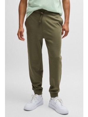 Hugo Erkek Marka Logolu Beli ve Paçası Lastikli Ip Bağlamalı Haki Pantolon 50489617-257