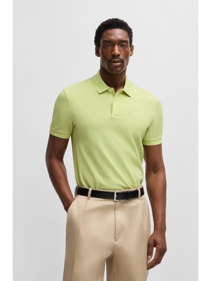 Boss Erkek Polo Yaka Regular Fit Pamuklu Kısa Kollu Yeşil Polo Yaka T-Shirt 50468362-331