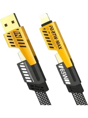 4'ü 1 Arada Metal Hızlı Veri Kablosu - 65W Güç, 27W iPhone Desteği, 480MBPS Aktarım - Lisinya