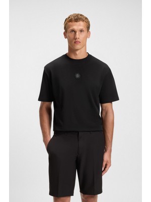 Boss Erkek Rahat Kalıp %100 Pamuk Yuvarlak Yaka Kısa Kollu Siyah T-Shirt 50544316-001