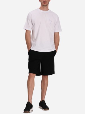 Boss Erkek Normal Kalıp Logo Işlemeli Pamuklu Siyah Şort 50544108-001