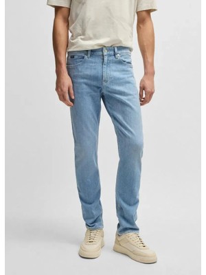 Boss Erkek Regular Fit Normal Bel Düz Paça Denim Mavi Jeans 50540483-439