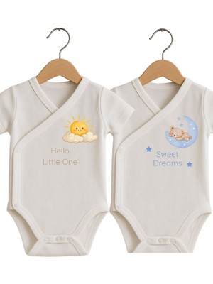 Babytex Gündüz & Gece 2'li Kruvaze Zıbın Seti -%100 Pamuk