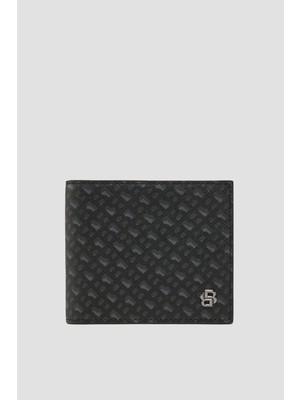 Boss Erkek Monogram Logolu Çıtçıtlı Bozuk Para Bölmeli 6'lı Kart Bölmeli Siyah Kartlık 50536776-002