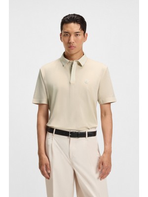 Boss Erkek Regular Fit Nefes Alabilen Yumuşak Pamuklu Kısa Kollu Bej Polo Yaka T-Shirt 50547462-131