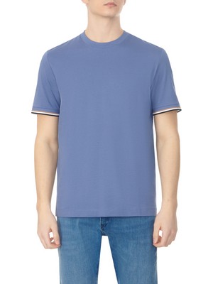 Boss Erkek Regular Fit Kısa Kollu Düz Bisiklet Yaka Mavi T-Shirt 50501097-479