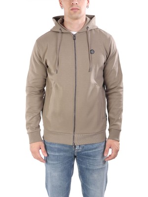 Boss Erkek Kapüşonlu Fermuar Kapamalı Cepli Uzun Kol Bej Sweatshirt 50520303-245