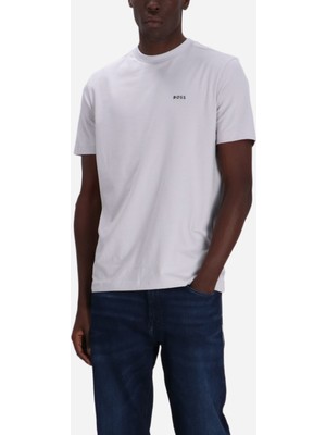 Boss Erkek Regular Fit Kısa Kollu Düz Bisiklet Yaka Beyaz T-Shirt 50506373-054