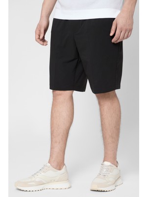 Boss Erkek Slim Fit Düz Chino Bermuda Siyah Şort 50504550-001
