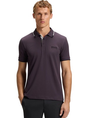 Boss Erkek Regular Fit Polo Yaka Pamuklu Kısa Kollu Mor Polo Yaka T-Shirt 50469102-517