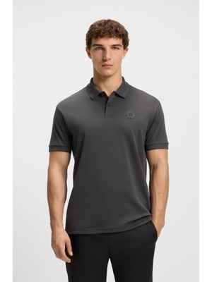 Boss Erkek Polo Yaka Regular Fit Pamuklu Kısa Kollu Gri Polo Yaka T-Shirt 50543891-027