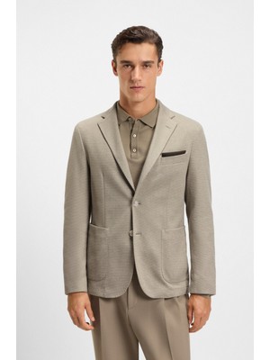 Boss Erkek Çentikli Yaka Uzun Kol Düğme Kapama Cep Detay Bej Ceket 50551585-245
