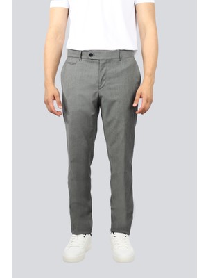 Boss Erkek Rahat Kesim Dar Paça Düğme Kapamalı Günlük Gri Pantolon 50521628-001