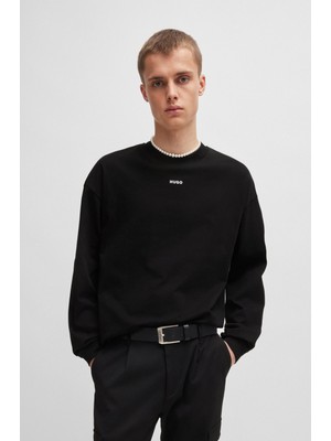 Hugo Erkek Pamuklu Marka Logolu Yuvarlak Yaka Siyah T-Shirt 50511029-001