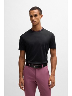 Boss Erkek Yumuşak Pamuklu Dar Kesim Yuvarlak Yaka Kısa Kollu Siyah T-Shirt 50531793-001