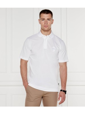 Boss Erkek Pamuklu Polo Yaka Kısa Kollu Günlük Kullanım Beyaz Polo Yaka T-Shirt 50518753-100
