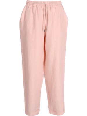 Hugo Kadın Lastikli Yüksek Bel Paça Uçları Katlamalı Bilek Boy Cep Detay Pembe Pantolon 50537916-690