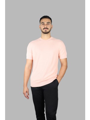 Boss Erkek Pamuk Karışımlı Örme Normal Kalıp Kısa Kollu Pembe T-Shirt 50543161-683