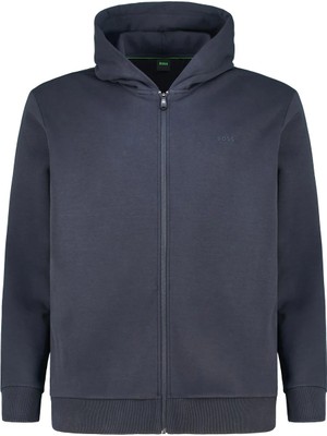 Boss Erkek Normal Kesim Pamuklu Kapüşonlu Lacivert Ceket 50555495-402