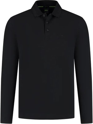 Boss Erkek Regular Fit %100 Pamuklu Uzun Kollu Siyah Polo Yaka T-Shirt 50536609-009