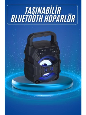 Işıklı Bluetooth Hoparlör Ses Bombası Taşınabilir Yüksek Ses Kaliteli Radyo Özelliği - Lisinya