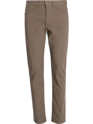 Boss Erkek Normal Bel Dar Paça Düğme Kapama Düz Slim Fit Açık Kahve Pantolon 50551419-245
