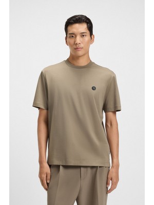 Boss Erkek Regular Fit Bisiklet Yaka Marka Logolu Açık Kahve T-Shirt 50520298-245