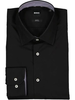 Boss Erkek Poplin Kumaş Dar Kesim Siyah Gömlek 50519859-001