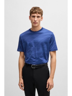 Boss Erkek Regular Fit Ton Geçişli Bisiklet Yaka Kısa Kollu Lacivert T-Shirt 50524074-485