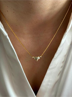 Hercy Kadın Gold Mini Kalpli Kolye