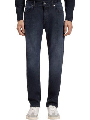 Boss Erkek Normal Kalıp Düz Paça Pamuklu Denim Lacivert Jeans 50549820-401