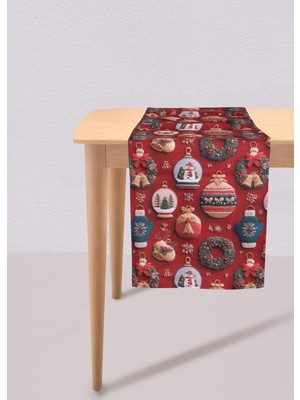 The Mia Modern Figür Desenli Runner 45X140 cm Kırmızı