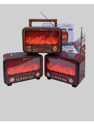 Şömine Alev Işıklı Solar Bluetooth Hoparlör - 7W Güçlü Ses, Fm Radyo - Lisinya