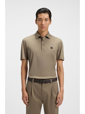 Boss Erkek Polo Yaka Düğme Kapamalı Kısa Kol Açık Kahve Polo Yaka T-Shirt 50520297-245