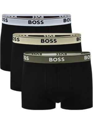 Boss Erkek Logolu Elastik Bel Bantlı Pamuklu 3'lü Paket Siyah1 Boxer 50531684-967