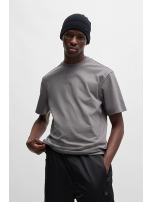 Hugo Erkek Marka Logolu Basic Bisiklet Yaka Kısa Kollu Antrasit T-Shirt 50488330-034