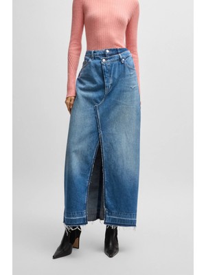 Boss Kadın Yüksek Bel Düz Model Denim Rahat Kulanım Lacivert Etek 50518230-424