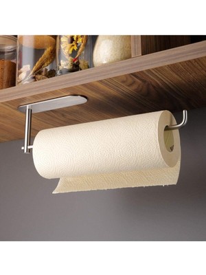 PremiumPort Pratik ve Şık Paslanmaz Çelik Kağıt Havlu Askılığı, Yapışkanlı Sistem