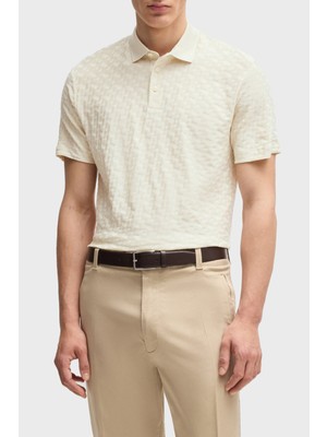 Boss Erkek Polo Yaka Regular Fit Pamuklu Kısa Kollu Bej Polo Yaka T-Shirt 50537132-131